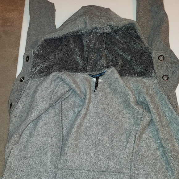 Kuhl Long Sweater Fleece Jacket Womens  Heathered Gray Hooded SZ XS - Picture 7 of 10